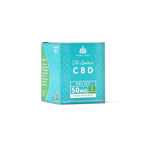 Vital Leaf - CBD Capsules - Relief Travel Pouch - 150mg