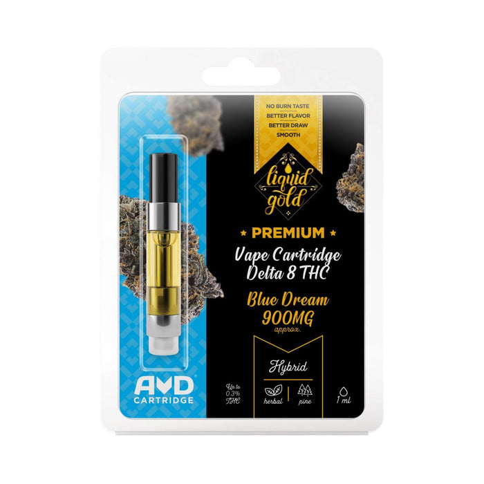 Liquid Gold CBD - Delta 8 Vape Cartridge - Blue Dream - 900mg CBDdatabase.com Liquid Gold CBD - Delta 8 Vape Cartridge - Blue Dream - 900mg CBDdatabase.com