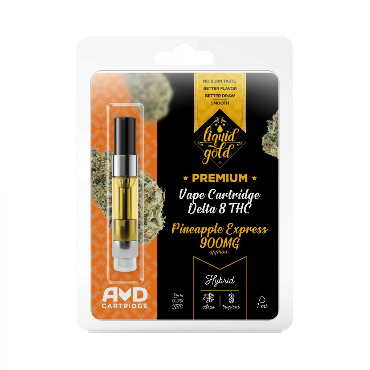 Liquid Gold CBD - Delta 8 Vape Cartridge - Pineapple Express