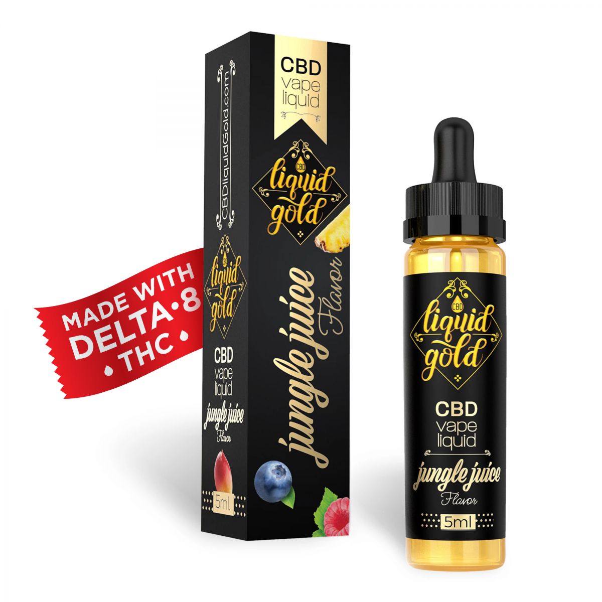Liquid Gold CBD - Delta 8 Vape - Jungle Juice Vape Liquid - 210mg CBDdatabase.com Liquid Gold CBD - Delta 8 Vape - Jungle Juice Vape Liquid - 210mg CBDdatabase.com