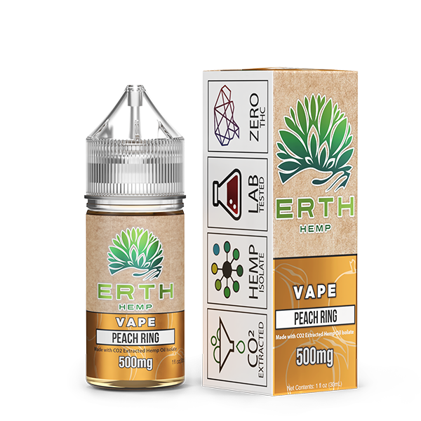 ERTH - CBD Vape Juice - Peach Ring - 250mg-1000mg CBDdatabase.com ERTH - CBD Vape Juice - Peach Ring - 250mg-1000mg CBDdatabase.com