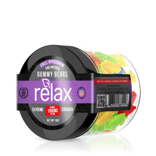 Diamond CBD - CBD Edible - Relax Full Spectrum Gummy Bears - 1000mg