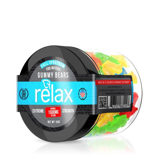Diamond CBD - CBD Edible - Relax Full Spectrum Gummy Bears - 1500mg