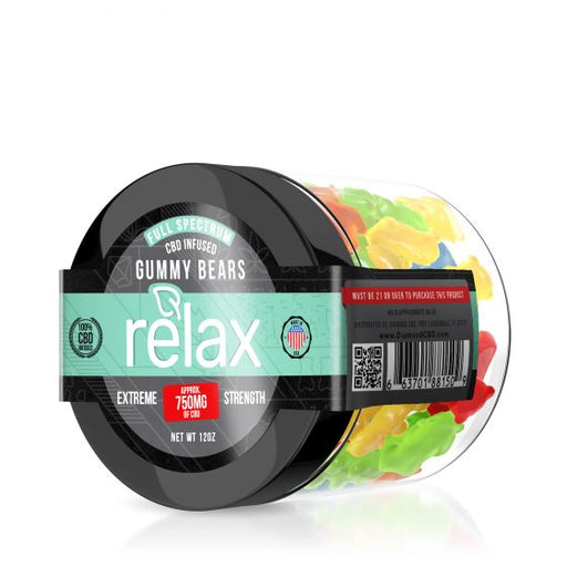 Diamond CBD - CBD Edible - Relax Full Spectrum Gummy Bears - 750mg