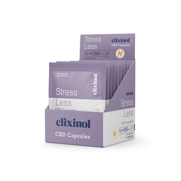 Elixinol - CBD Capsules - Stress Less CBD Capsules - Full Spectrum - 10 Pack