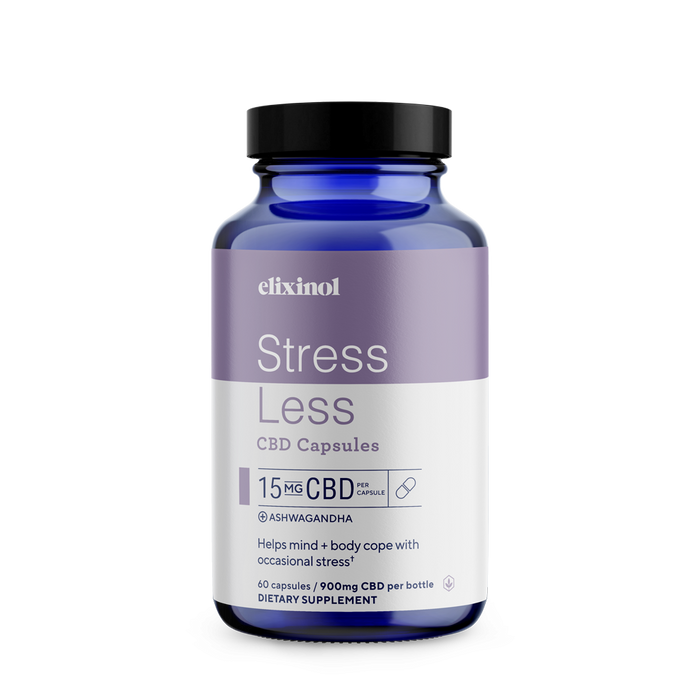 Elixinol - CBD Capsules - Stress Less CBD Capsules - Full Spectrum