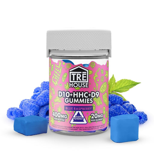 TRE House - Delta 10 Edible - D10:D9:HHC Blue Raspberry Gummies - 20mg