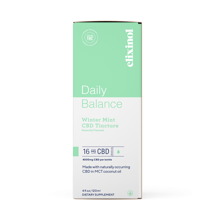 Elixinol - CBD Tincture - Daily Balance CBD Tincture - Broad Spectrum - 120ml - 4000mg - Box